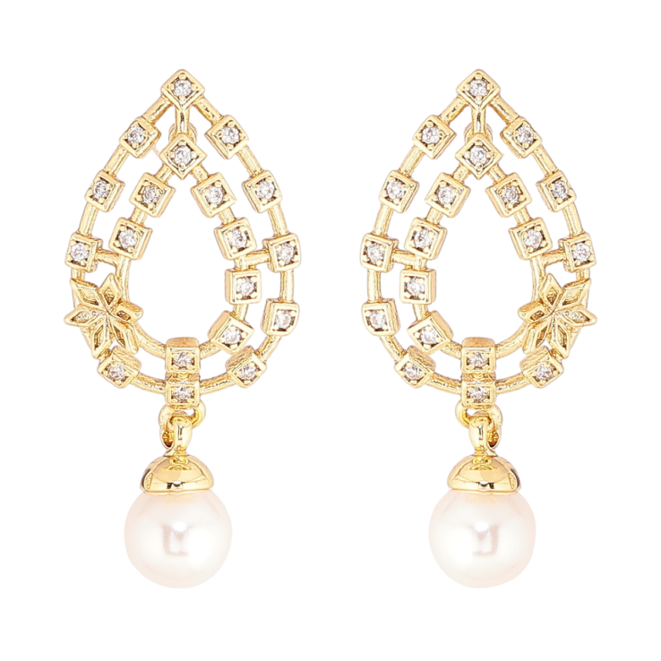 Серьги Xuping Позолота 14K пусеты Каплевидные подвески с жемчужинами фото №13