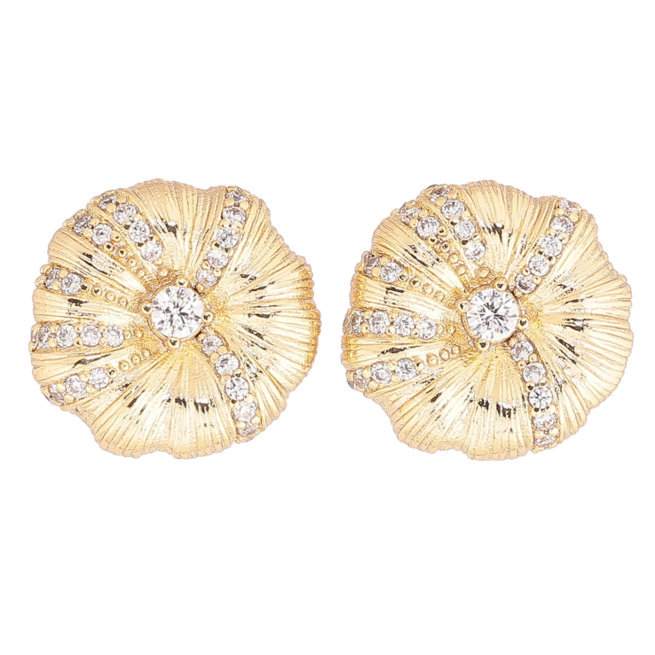 Серьги Xuping Позолота 14K пусеты Декоративные цветочки с кристаллами фото №11