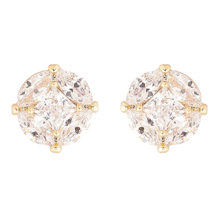 Сережки Xuping Позолота 14K пусети «Кришталеві круги» ø 10мм фото №20