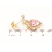 Сережки Xuping Позолота 14K пусети «Банти з рожевими кришталевими сердечками» фото №2