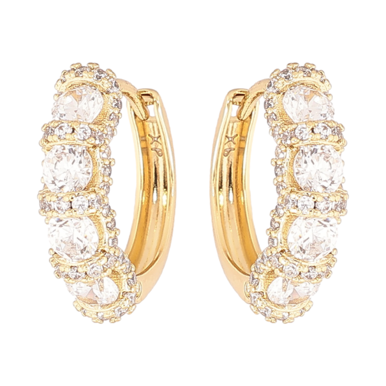 Сережки Xuping Позолота 14K колечка «Інкрустація кристалами» фото №1