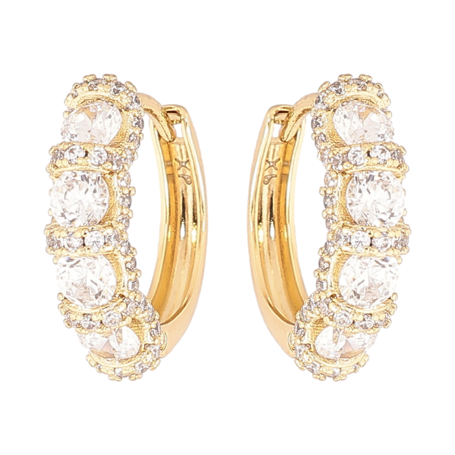 Сережки Xuping Позолота 14K колечка «Інкрустація кристалами» фото №1