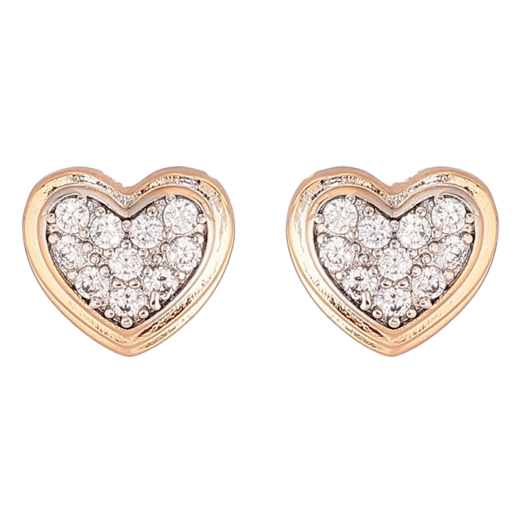 Серьги Xuping Позолота 18K + Родий пусеты Сердечки фото №24 Серьги Xuping Позолота 18K + Родий пусеты Сердечки фото №24