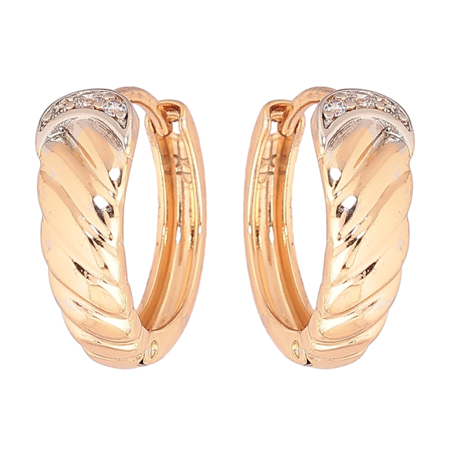 Сережки Xuping Позолота 18K + Родій колечка «Декоративний візерунок» фото №1