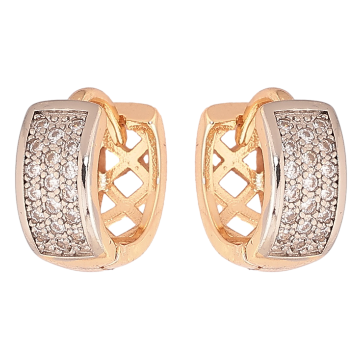 Серьги Xuping Позолота 18K + Родий колечки Инкрустация кристаллами фото №20 Серьги Xuping Позолота 18K + Родий колечки Инкрустация кристаллами фото №20