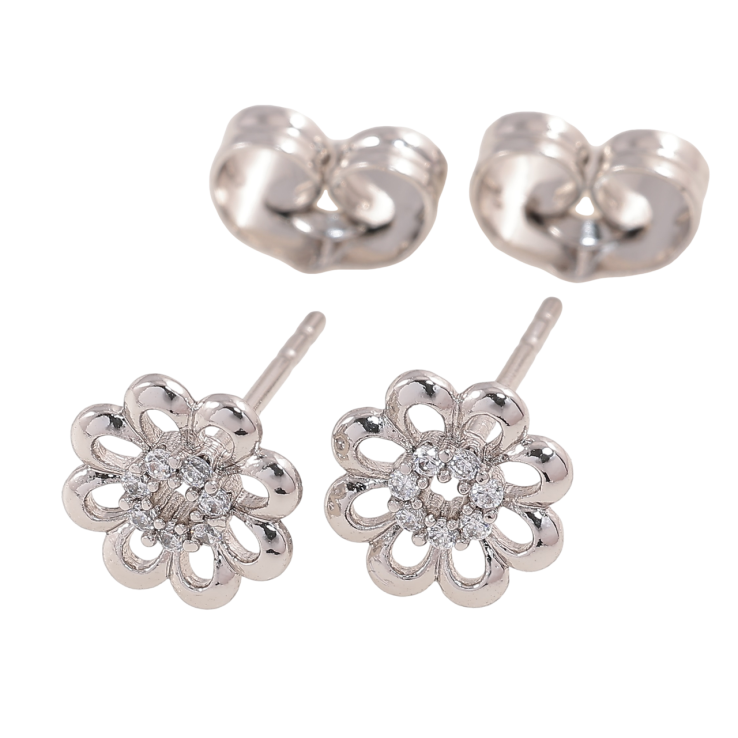 Серьги Xuping Родий пусеты Цветочки фото №15