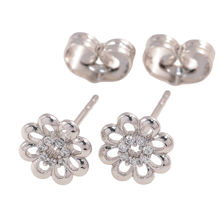 Серьги Xuping Родий пусеты Цветочки фото №1
