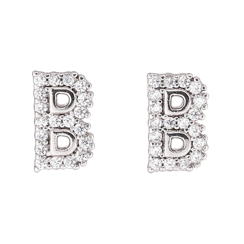 Сережки Xuping Родій пусети «Літери В» фото №1