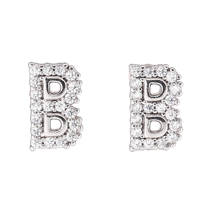 Сережки Xuping Родій пусети «Літери В» фото №1