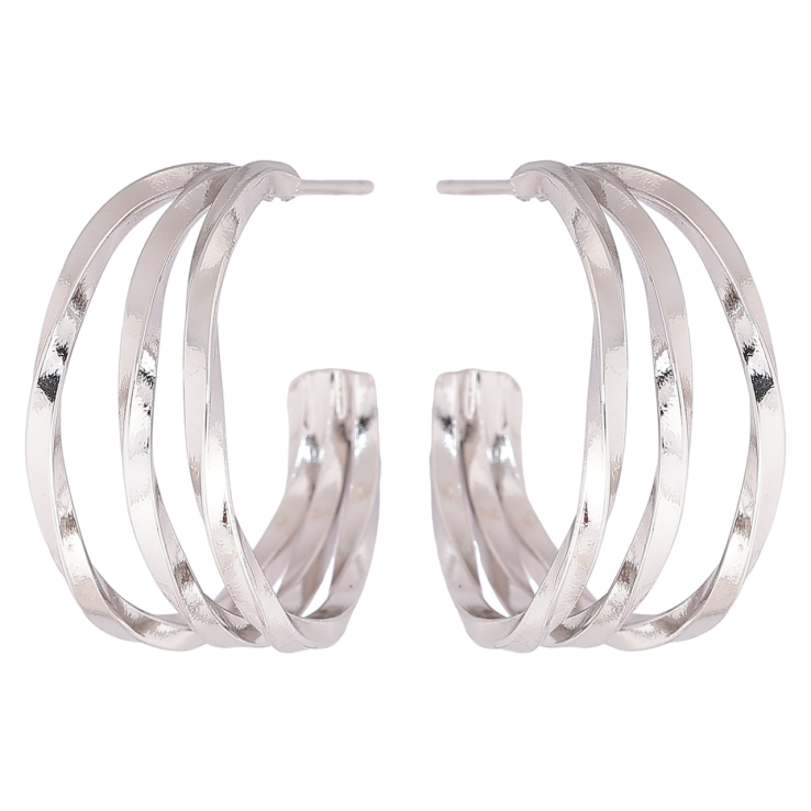 Серьги Xuping Родий пусеты Тройные дуги фото №7