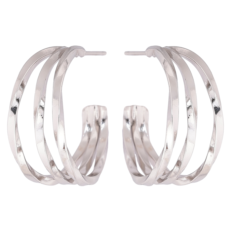 Серьги Xuping Родий пусеты Тройные дуги фото №1