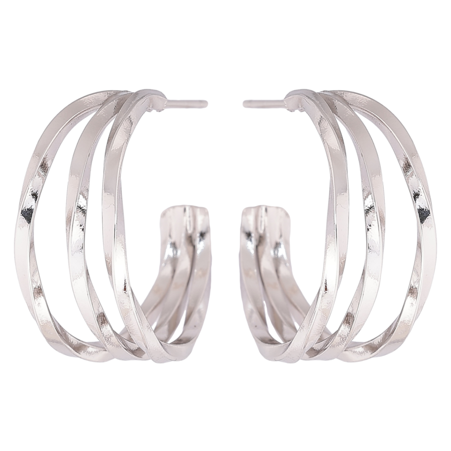 Серьги Xuping Родий пусеты Тройные дуги фото №1