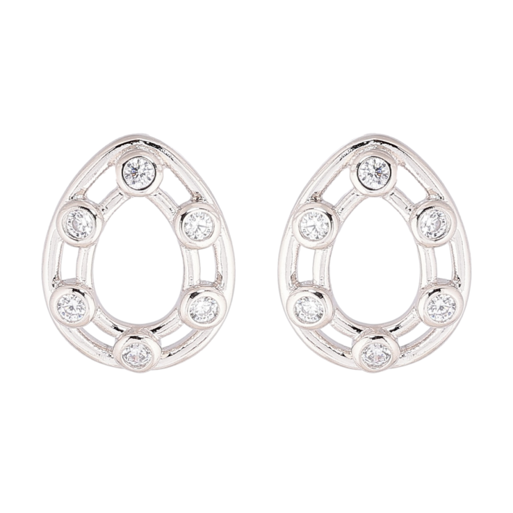 Сережки Xuping Родій пусети «Крапельки з кристалами» фото №25