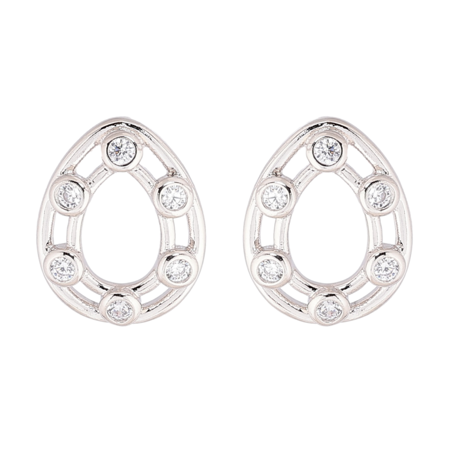 Сережки Xuping Родій пусети «Крапельки з кристалами» фото №1