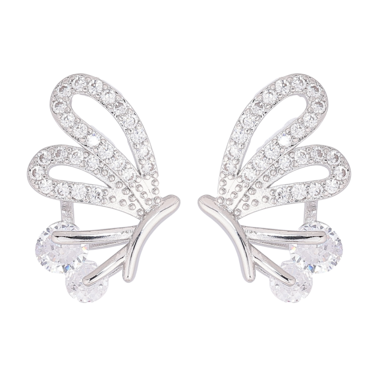 Серьги Xuping Родий пусеты Бабочки фото №4