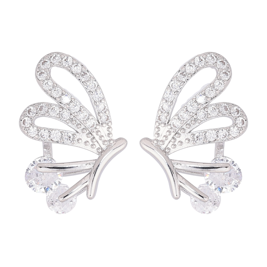 Серьги Xuping Родий пусеты Бабочки фото №1