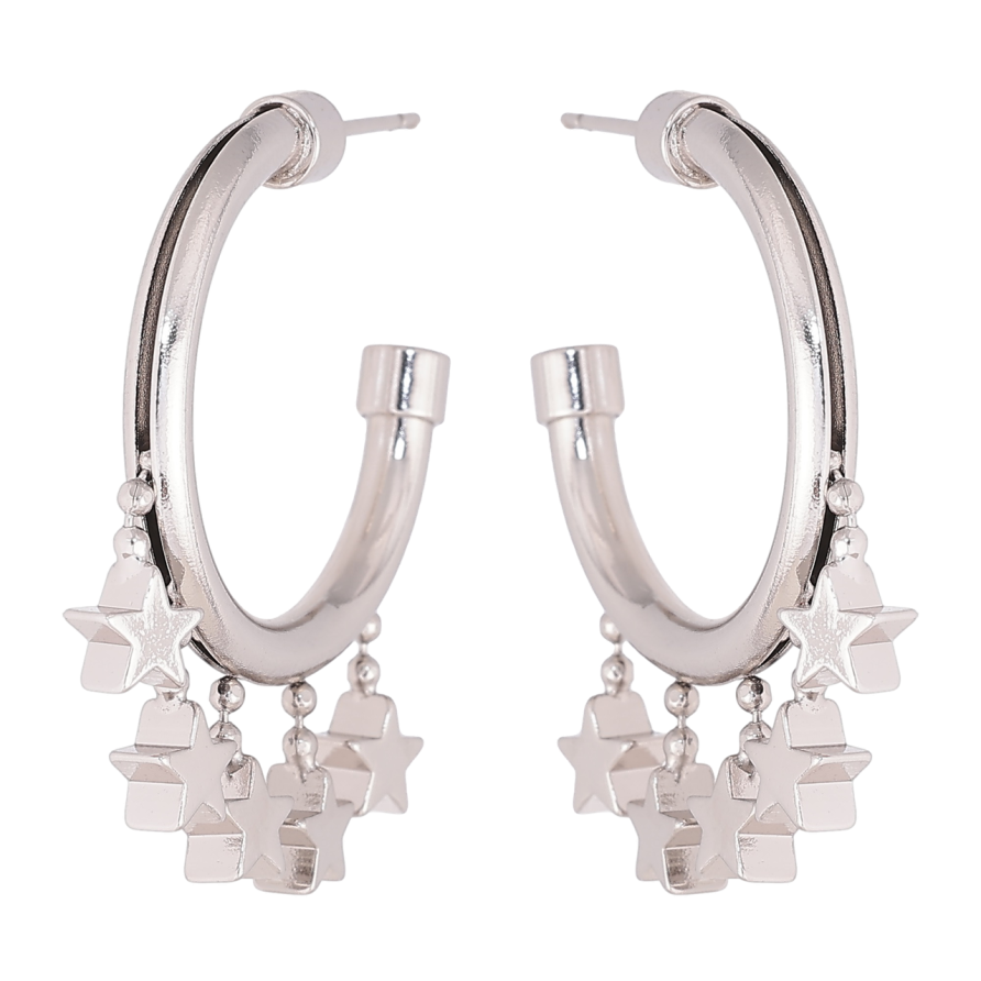 Сережки Xuping Родій пусети «Дуги з підвісками зірки» фото №1