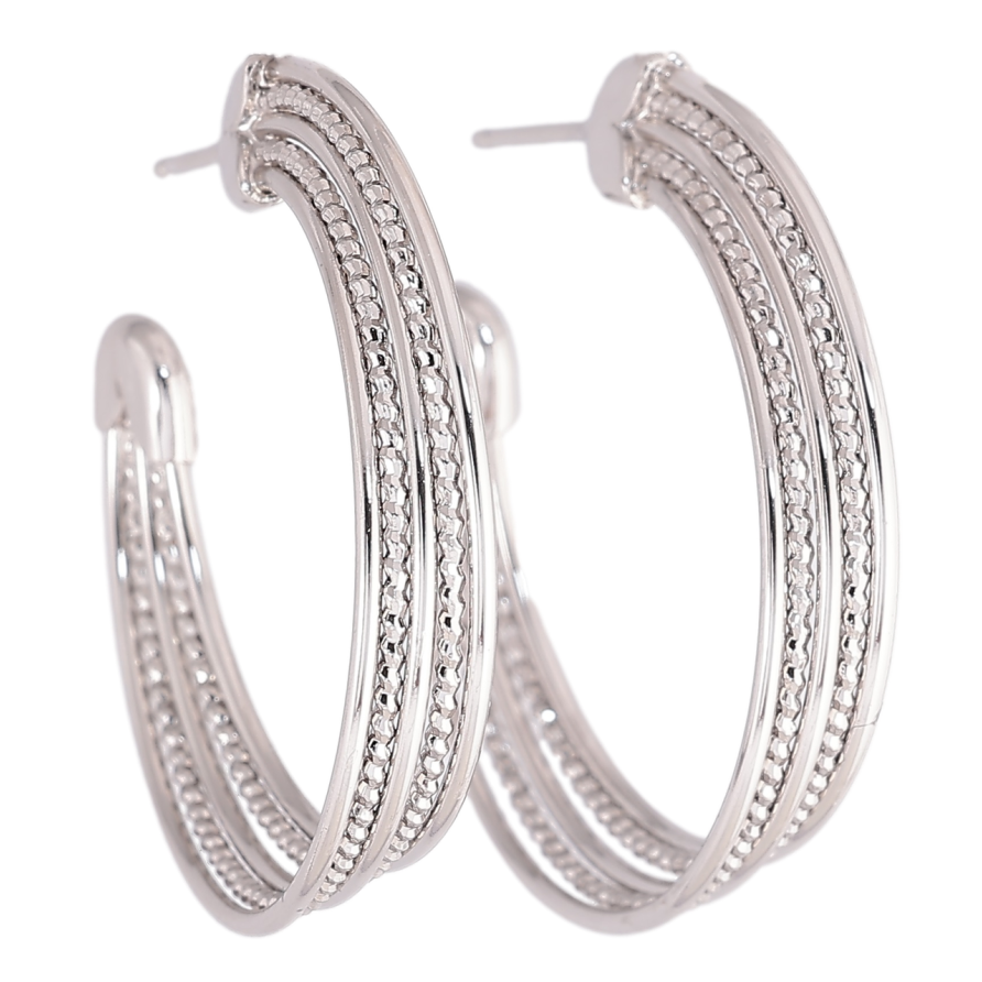 Сережки Xuping Родій пусети «Декоративні дуги» на один бік фото №1