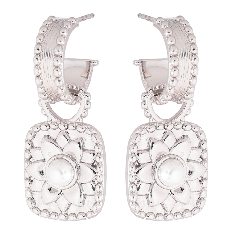 Сережки Xuping Родій пусети «Декоративні підвіски з квітковим візерунком» 2 в 1 фото №4