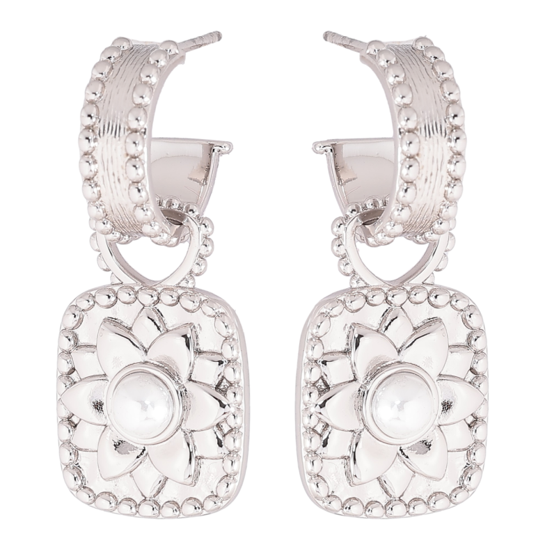 Сережки Xuping Родій пусети «Декоративні підвіски з квітковим візерунком» 2 в 1 фото №1