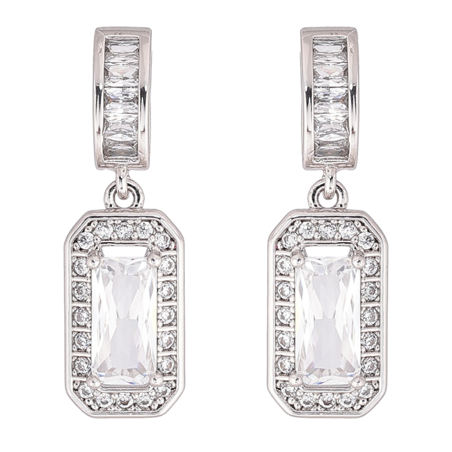 Сережки Xuping Родій пусети «Кришталеві підвіски» фото №1