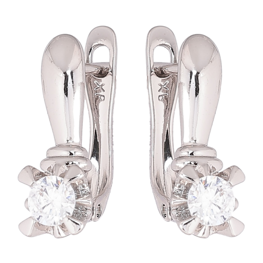 Сережки Xuping Родій англійський замок «Кристали на дугах» фото №1