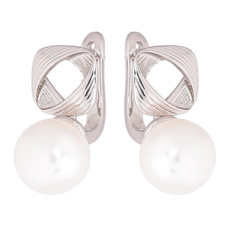 Серьги Xuping Родий английский замок Узор с жемчужинами фото №12