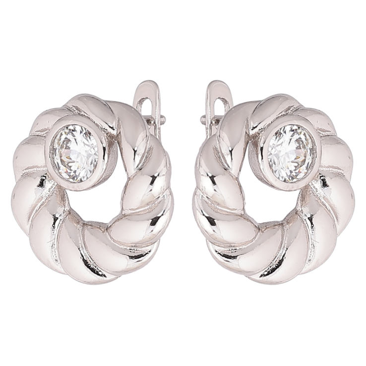 Серьги Xuping Родий английский замок Декоративные колечки с кристаллами фото №22