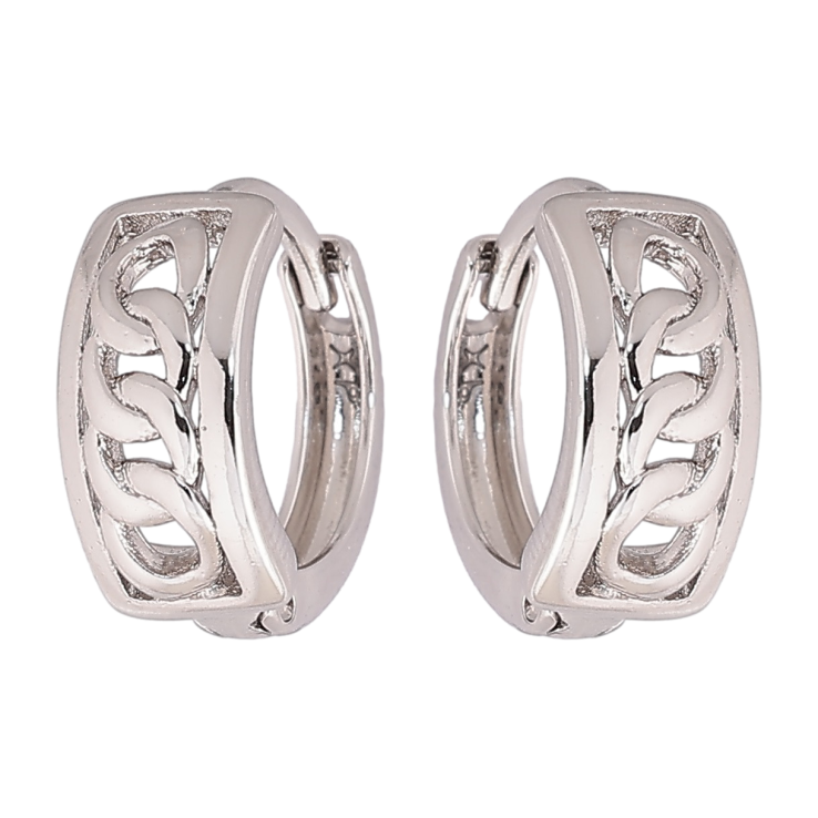 Серьги Xuping Родий колечки Узор цепочка фото №8