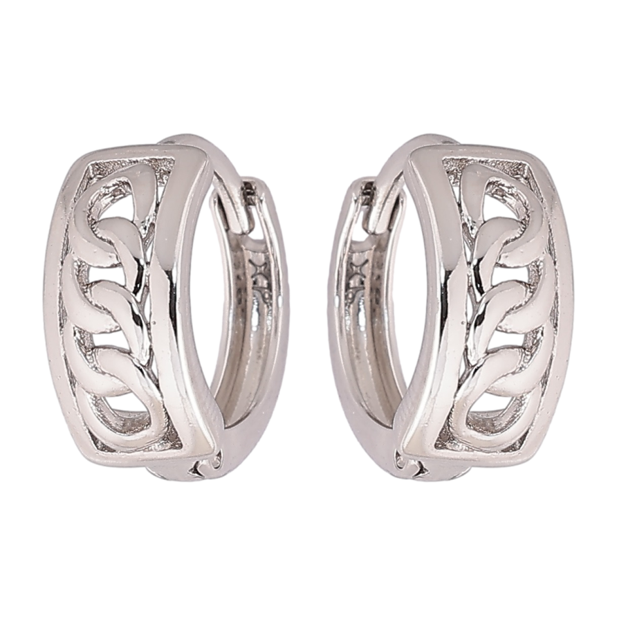 Серьги Xuping Родий колечки Узор цепочка фото №1