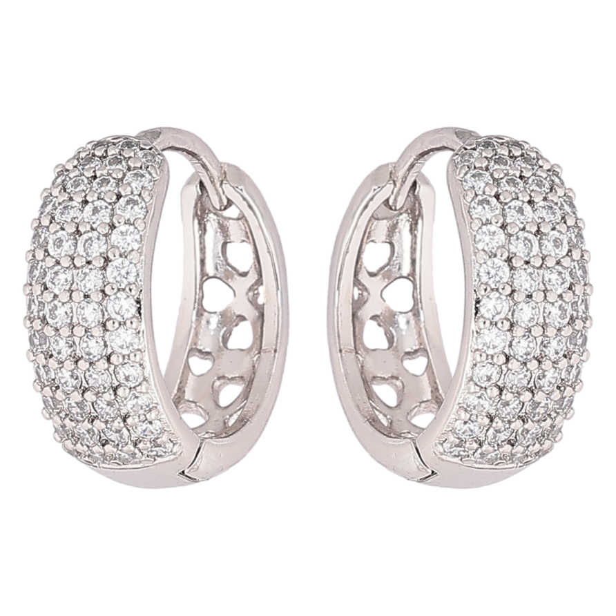 Серьги Xuping Родий колечки Инкрустация кристаллами фото №1