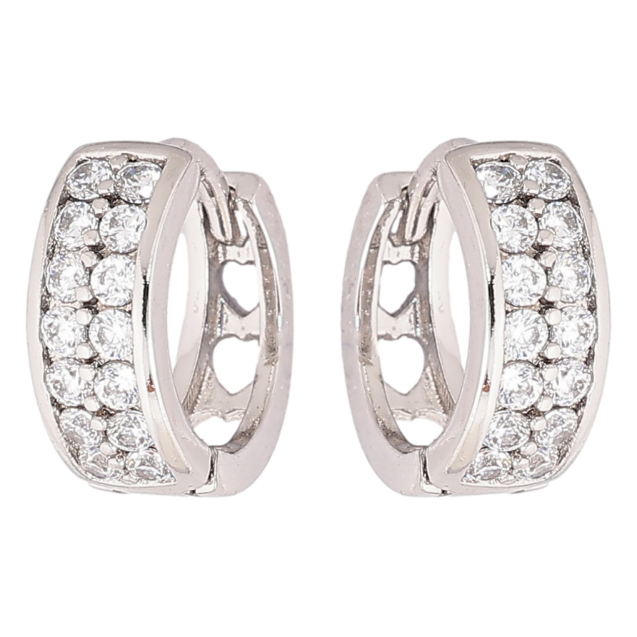 Серьги Xuping Родий колечки Инкрустация кристаллами фото №1