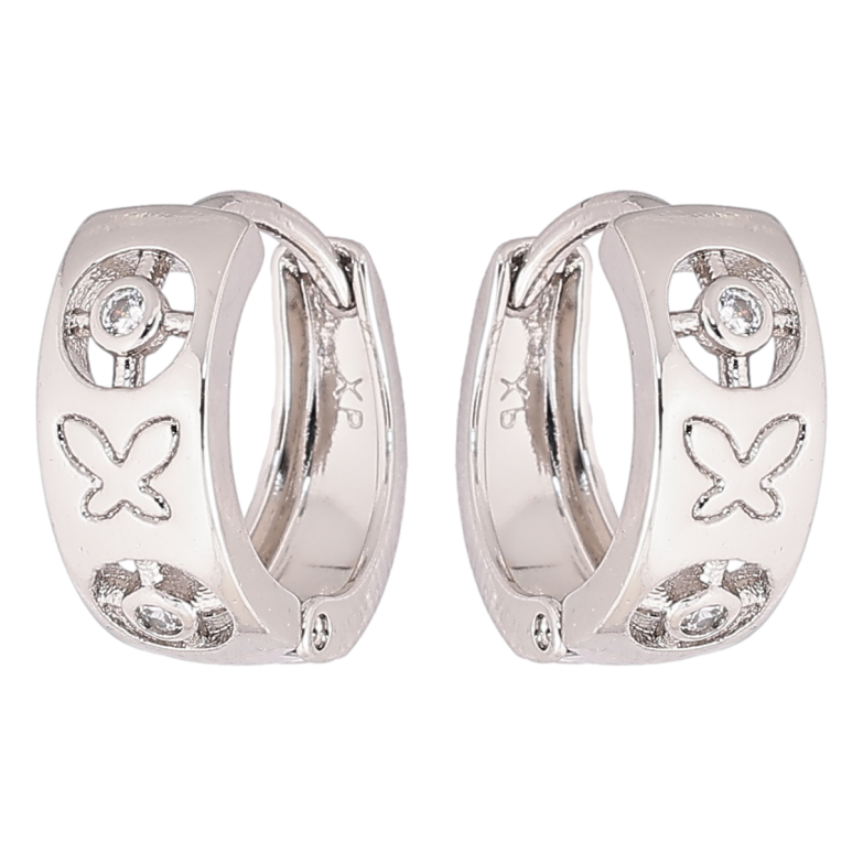 Сережки Xuping Родій колечка «Візерунок з кристалами та метеликами» фото №20