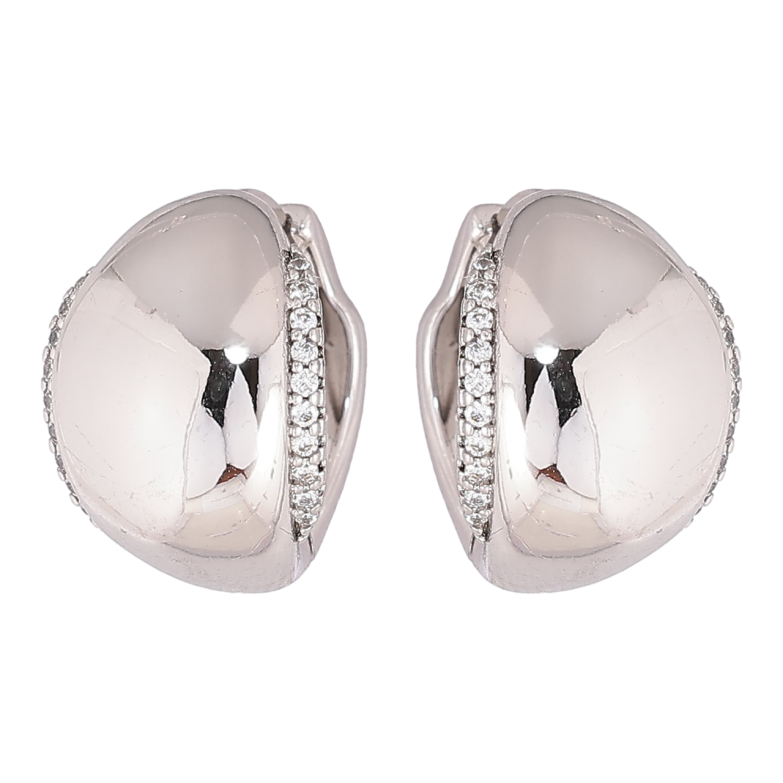 Серьги Xuping Родий колечки Узор с кристальными дорожками фото №1