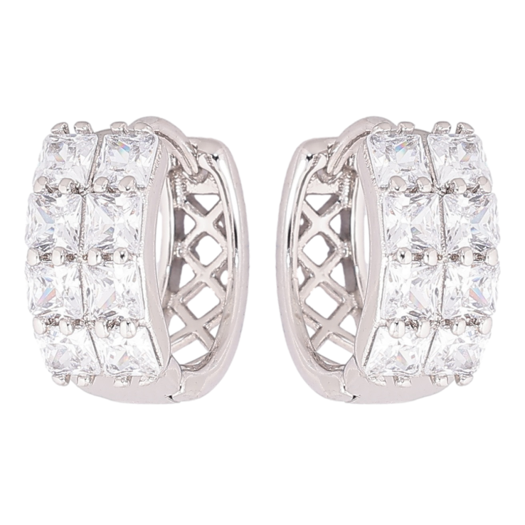 Серьги Xuping Родий колечки Инкрустация кристаллами фото №13