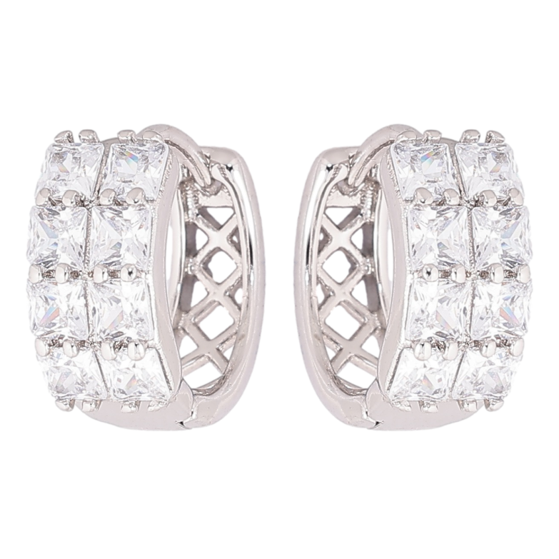 Сережки Xuping Родій колечка «Інкрустація кристалами» фото №1