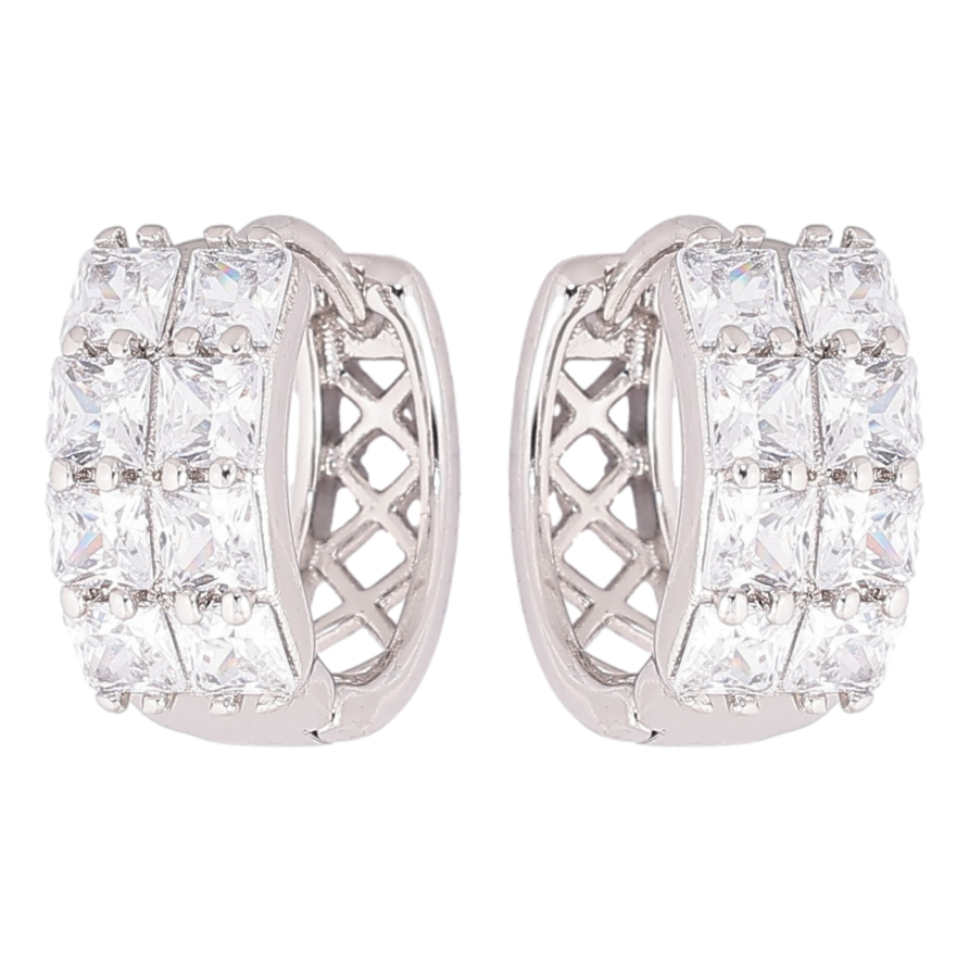 Серьги Xuping Родий колечки Инкрустация кристаллами фото №1