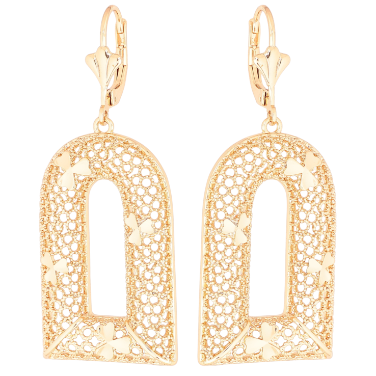 Сережки Xuping Позолота 18K французький замок «Різьблені підвіски» фото №25