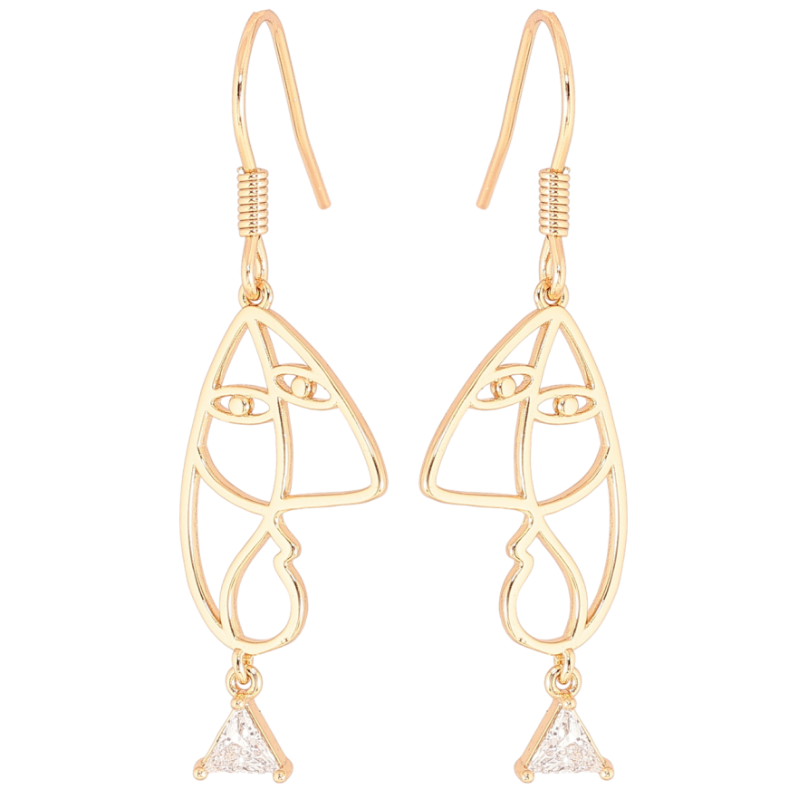 Сережки Xuping Позолота 18K французький замок «Підвіски Пікассо» фото №1