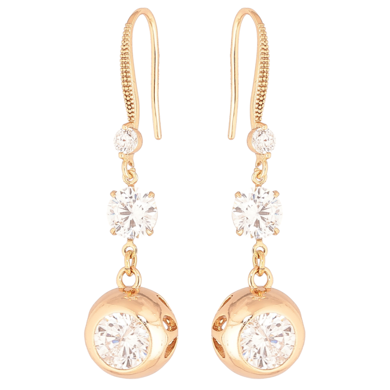 Серьги Xuping Позолота 18K французский замок Шарики с кристаллами фото №1