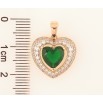 Кулон Xuping Позолота 18K Сердце с зеленым кристаллом для цепочки до 5мм фото №2