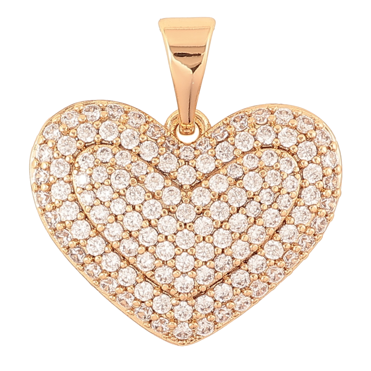 Кулон Xuping Позолота 18K Серце з інкрустацією кристалами» для ланцюжка до 7мм фото №12