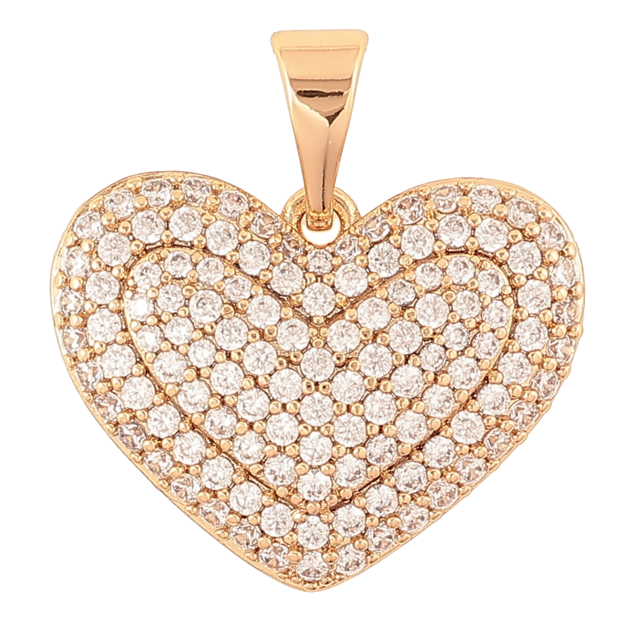 Кулон Xuping Позолота 18K Серце з інкрустацією кристалами» для ланцюжка до 7мм фото №1