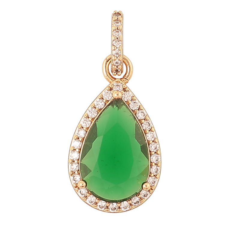 Кулон Xuping Позолота 18K Зеленый кристалл для цепочки до 4мм фото №22