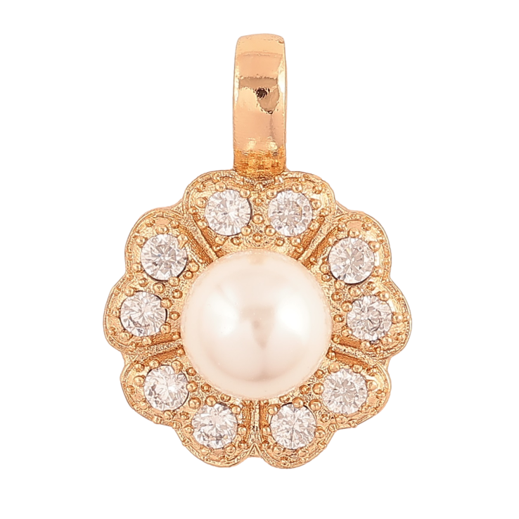 Кулон Xuping Позолота 18K Цветочек с кристаллами и жемчужиной для цепочки до 6мм фото №22