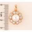 Кулон Xuping Позолота 18K Цветочек с кристаллами и жемчужиной для цепочки до 6мм фото №2