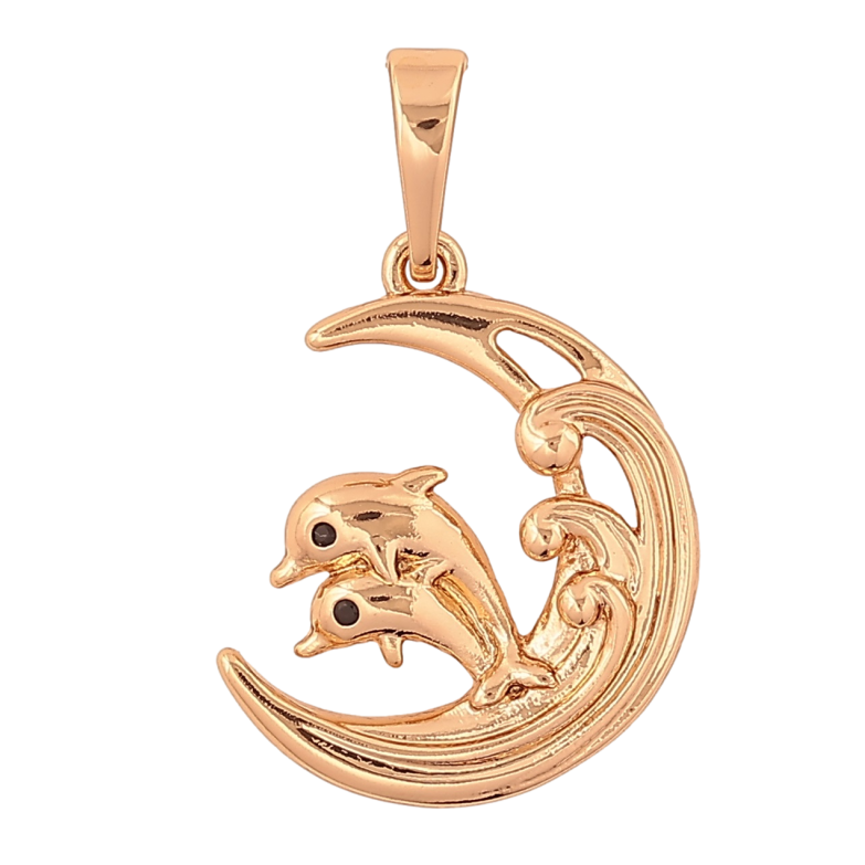 Кулон Xuping Позолота 18K Дельфины для цепочки до 6мм фото №1