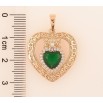 Кулон Xuping Позолота 18K Сердце с зеленым кристаллом для цепочки до 6мм фото №2