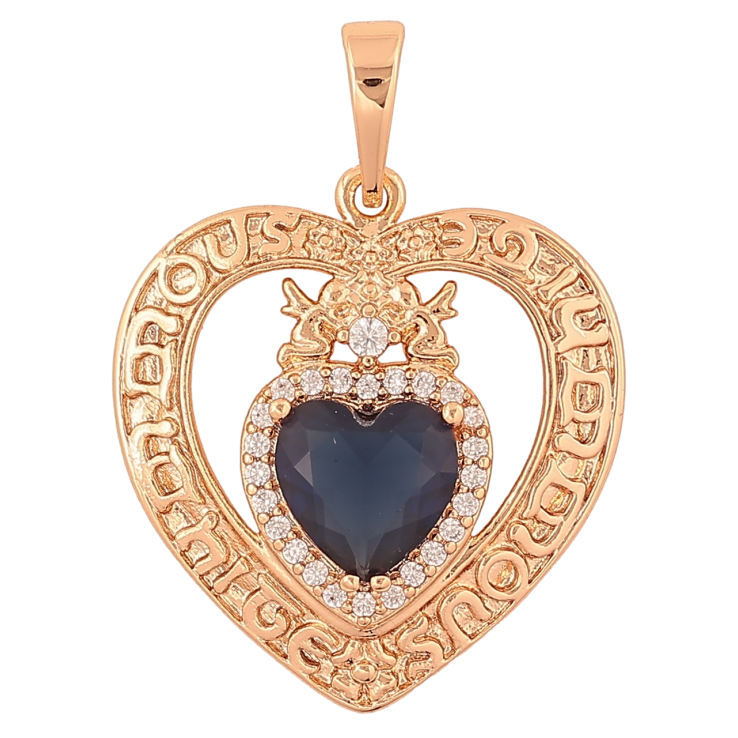 Кулон Xuping Позолота 18K «Серце з синім кристалом» для ланцюжка до 6мм фото №25