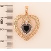 Кулон Xuping Позолота 18K Сердце с черным кристаллом для цепочки до 6мм фото №2